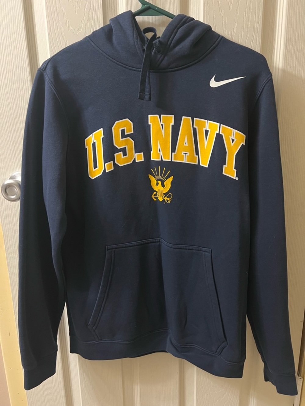 Nike Navy Pullover Hoodie with Gold U.S. NAVY Lettering
